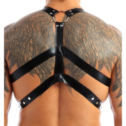 Generique Harnais lanières Fines Thin Chest Simili Noir